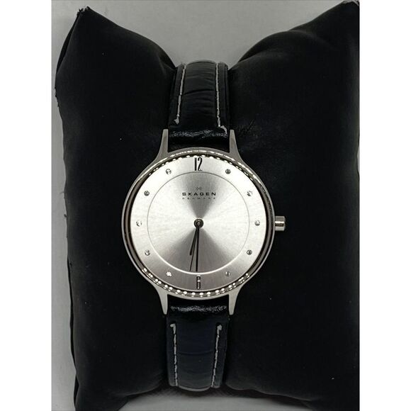 Skagen Anita SKW2149 Women's Black Leather Analog Dial Quartz Wrist Watch JK590